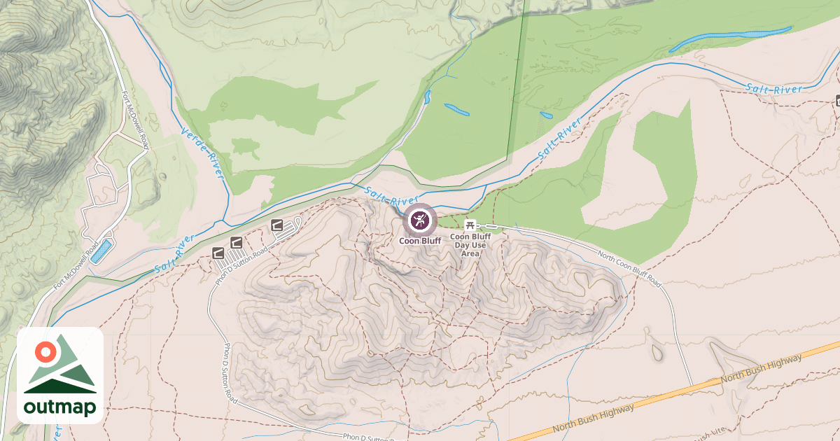 Map of Coon Bluff