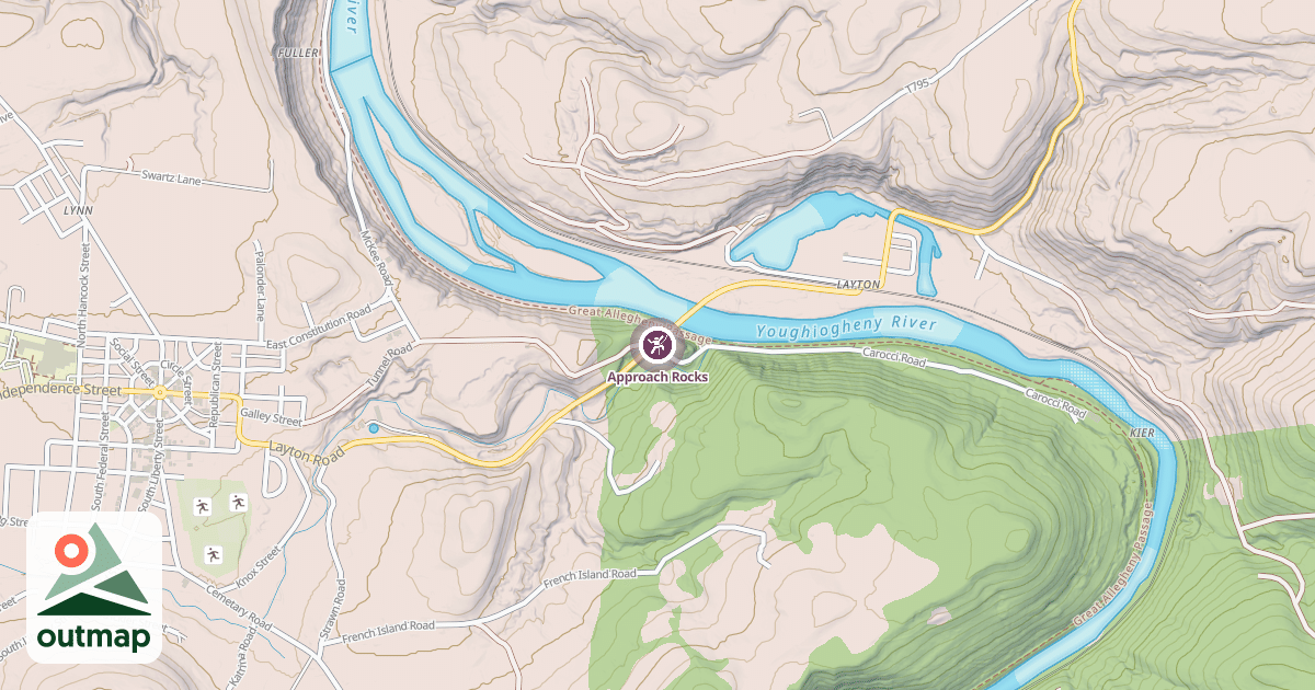 Map of Approach Rocks