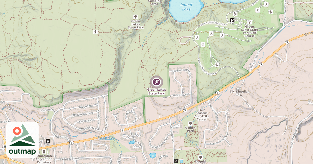 Map of Green Lakes State Park