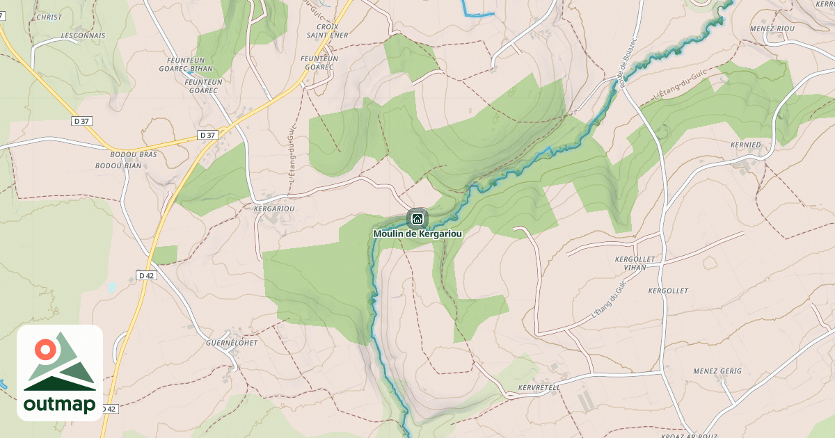 Map of Moulin de Kergariou