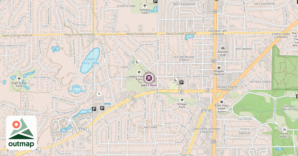 Map of Jake's Rock