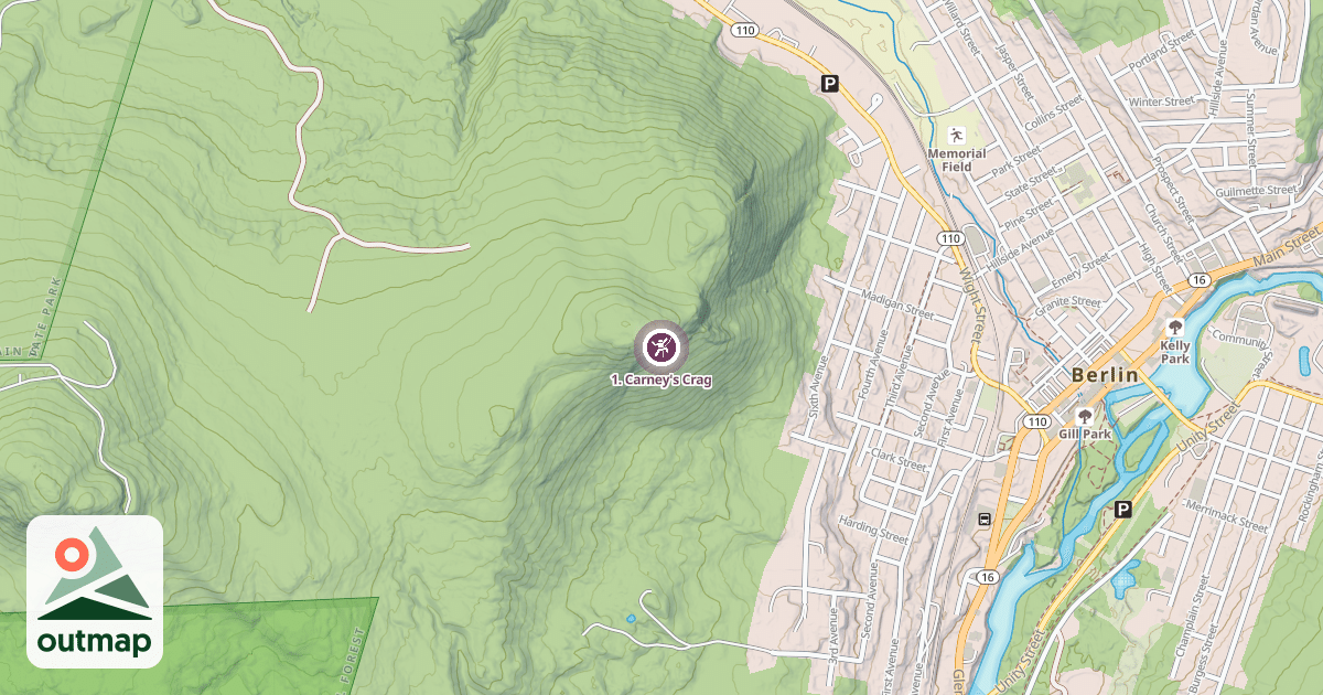 Map of 1. Carney's Crag
