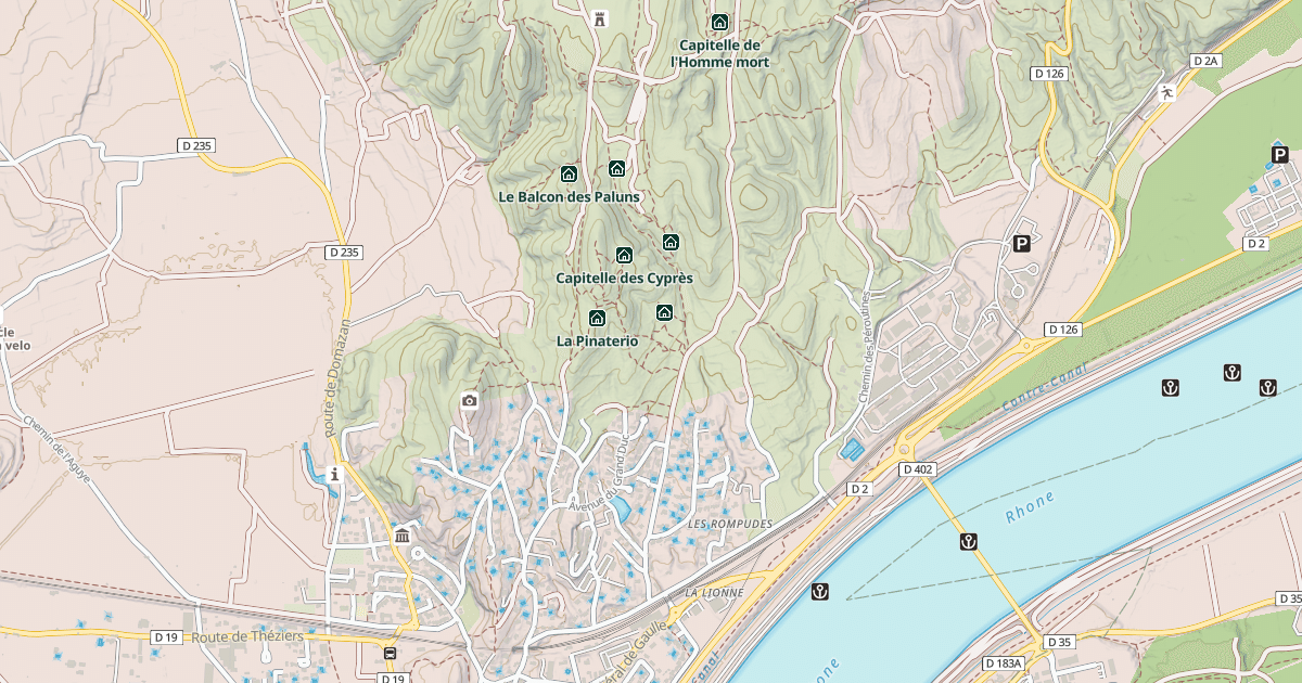 Map preview of Terrasse du Rhône