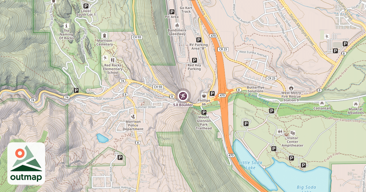 Map of 5.8 Boulder
