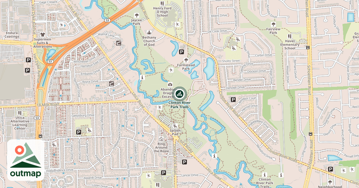 Map of Clinton River Park Trails
