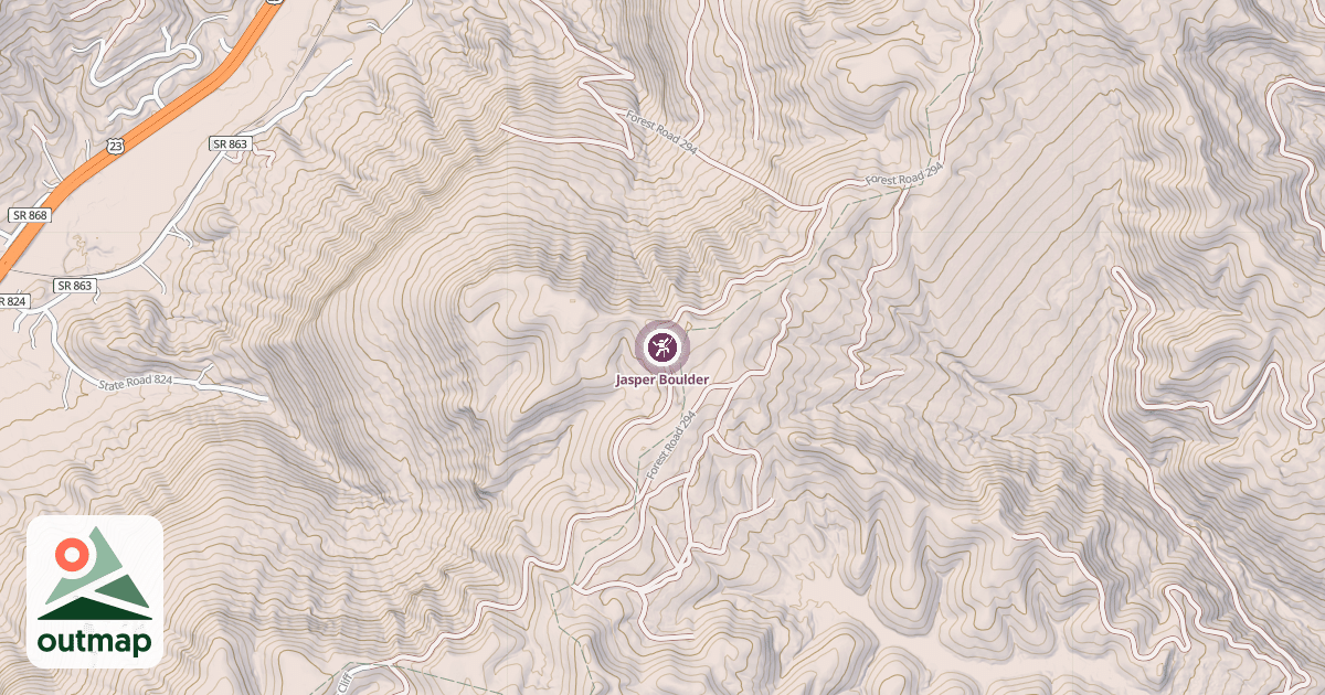 Map of Jasper Boulder