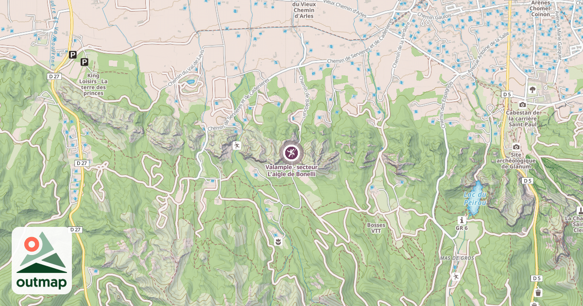 Map of Valample - secteur L'aigle de Bonelli
