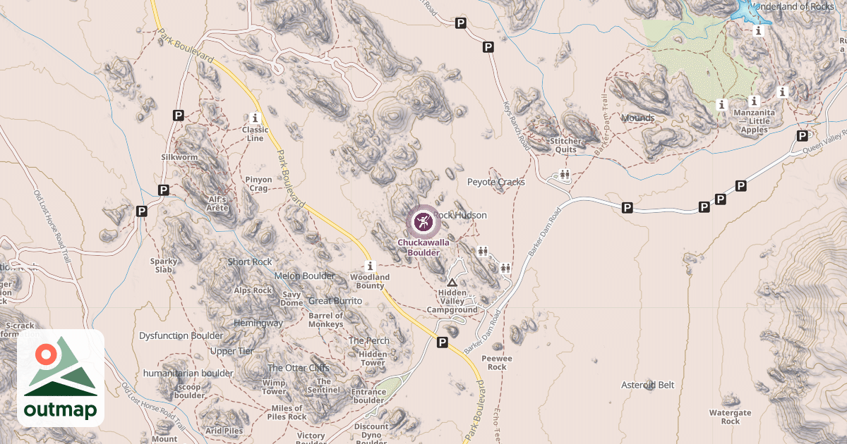 Map of Chuckawalla Boulder