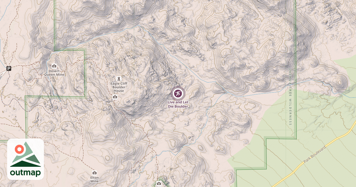 Map of Live and Let Die Boulder