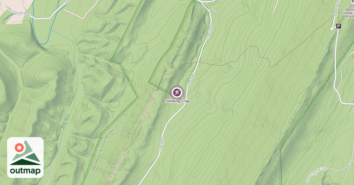 Map of Climbing Crag