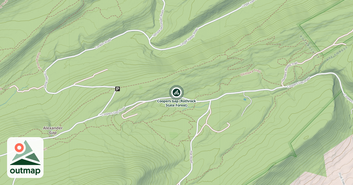 Map of Coopers Gap (Rothrock State Forest)