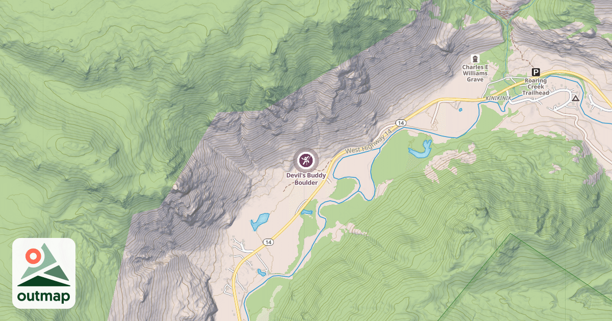 Map of Devil's Buddy Boulder