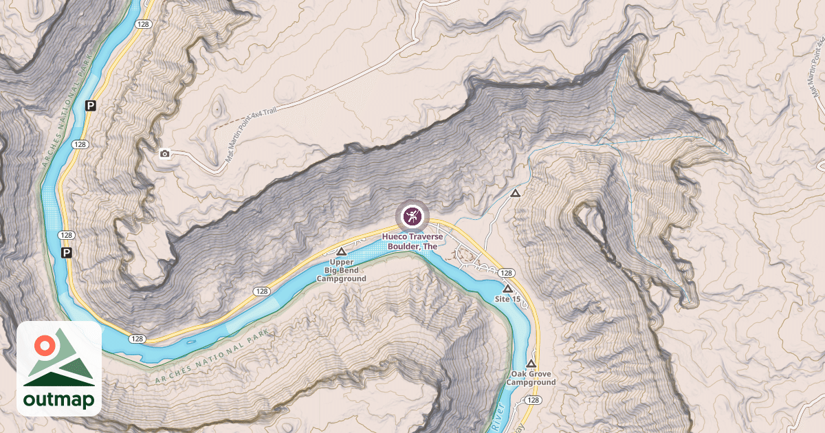 Map of Hueco Traverse Boulder, The
