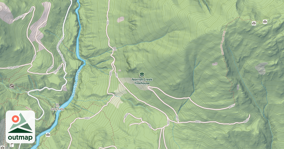 Map of Norrish Creek Treehouse