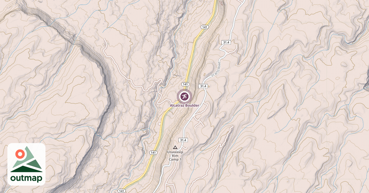 Map of Alcatraz Boulder