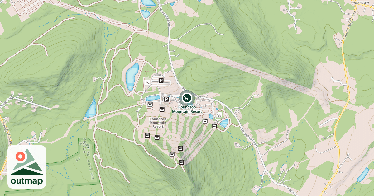 Map of Roundtop Mountain Resort