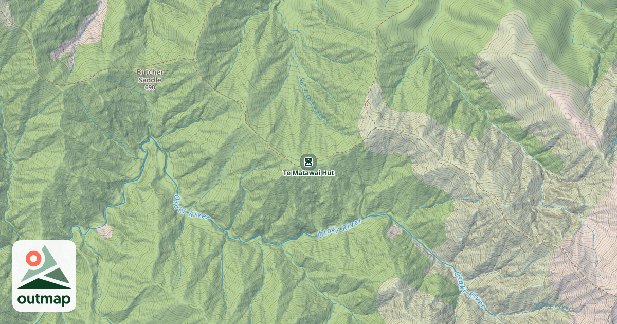 Map of Te Matawai Hut
