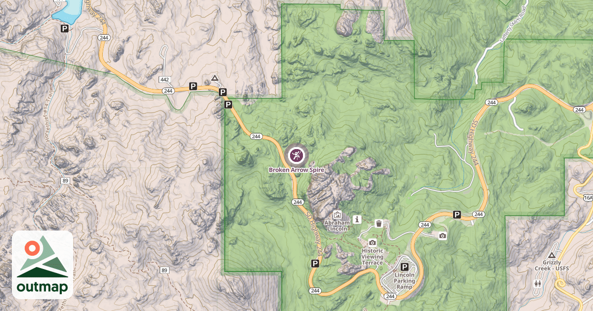 Map of Broken Arrow Spire