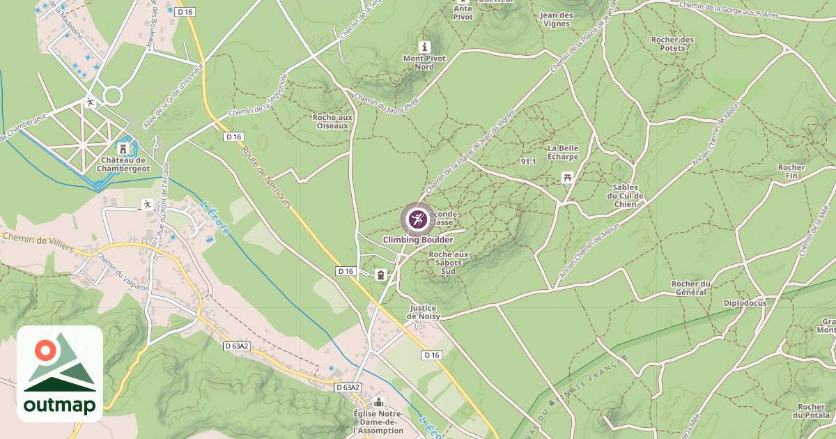 Map of Climbing Boulder