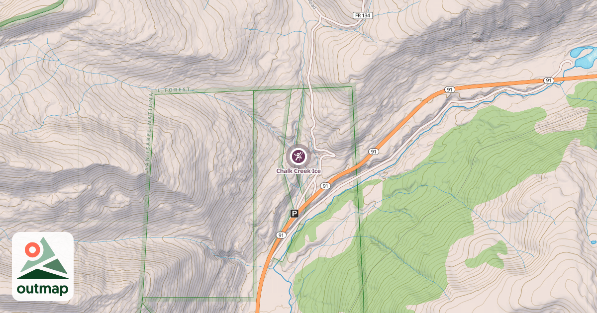 Map of Chalk Creek Ice