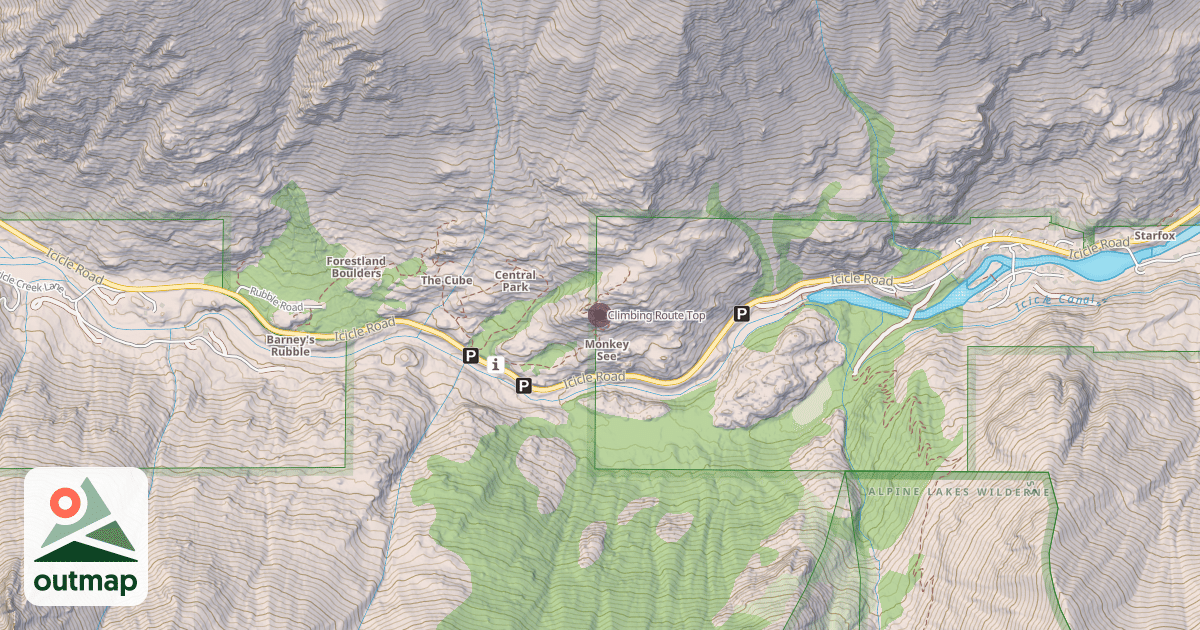Map of Climbing Route Top