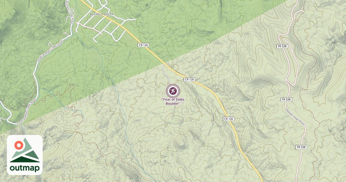 Map of "Fear of Slabs Boulder"