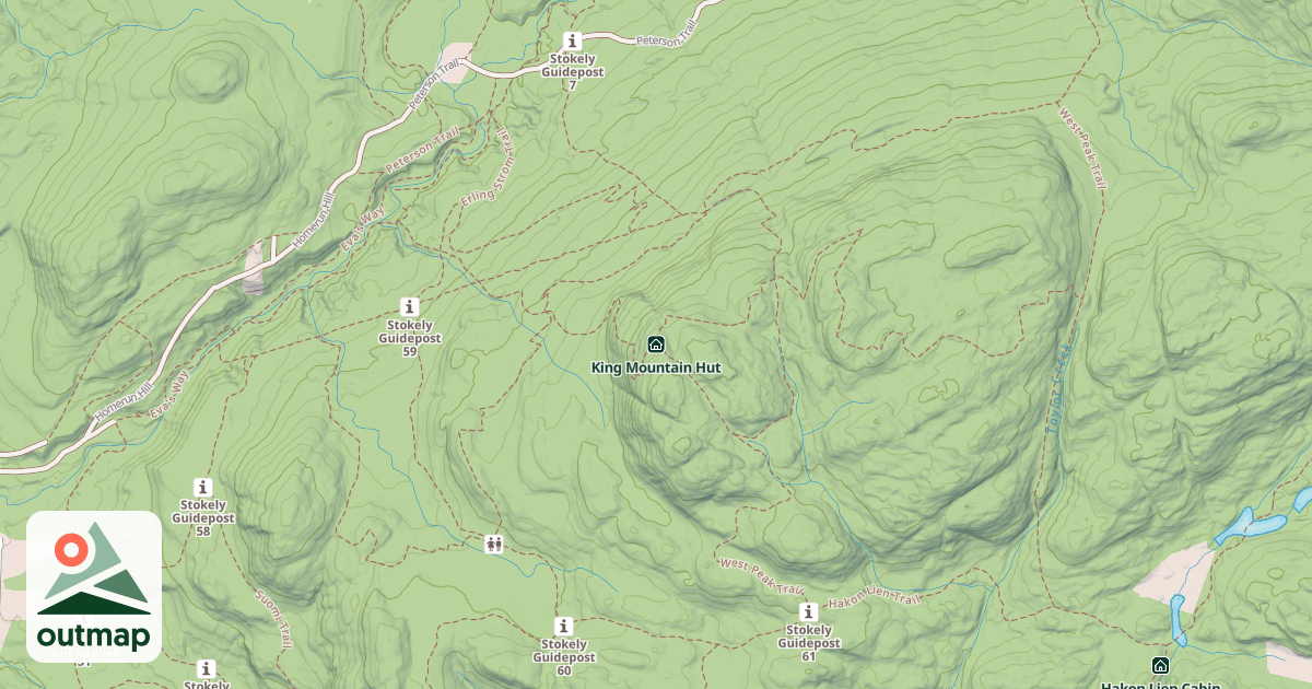 Map of King Mountain Hut