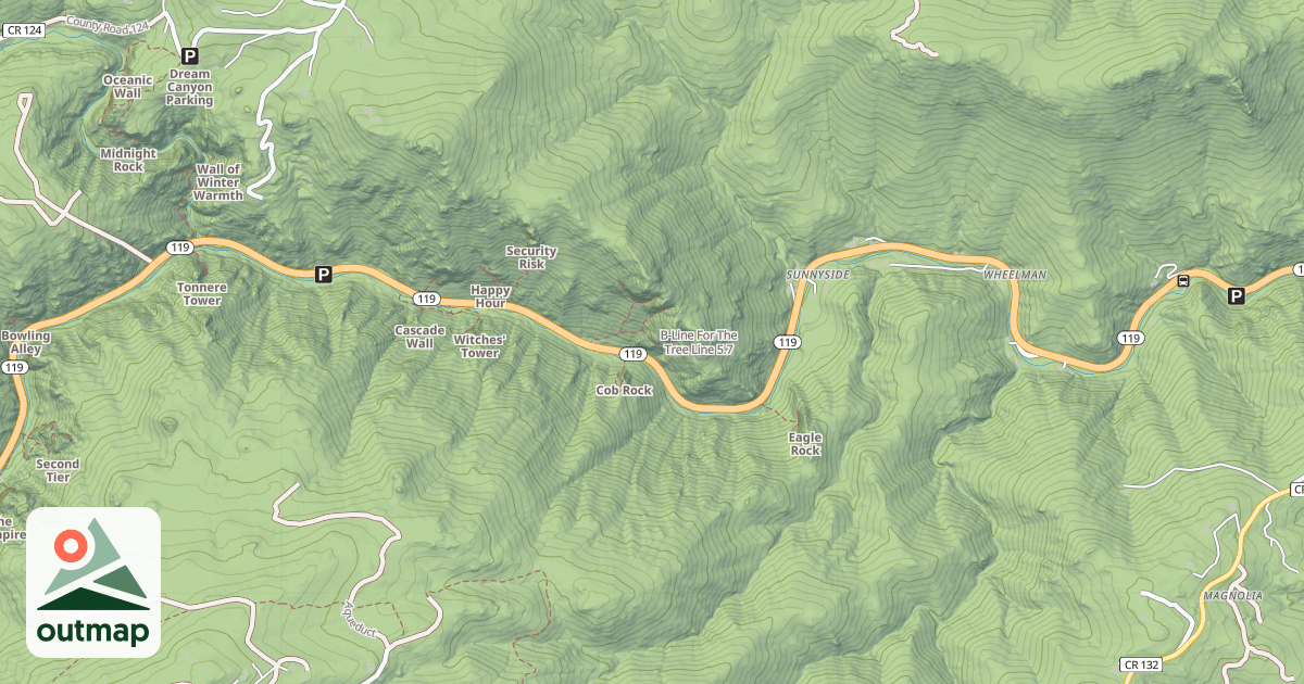Map of B-Line For The Tree Line