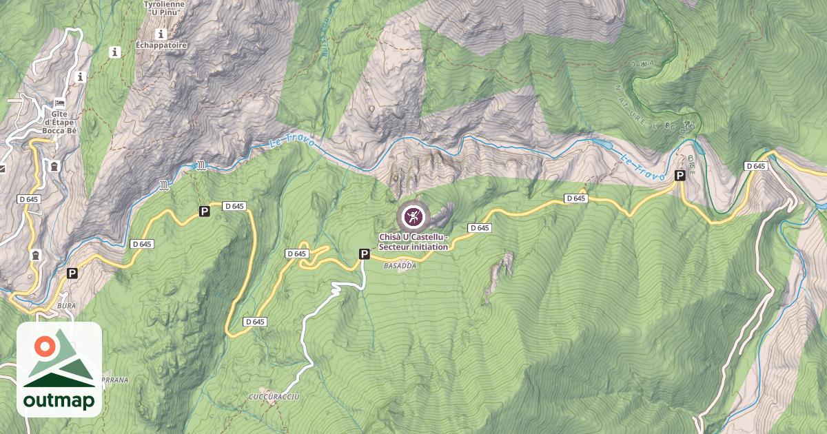 Map of Chisà U Castellu - Secteur initiation