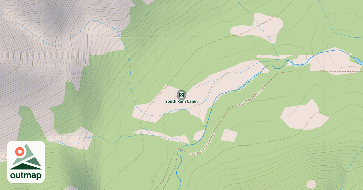 Map of South Ram Cabin