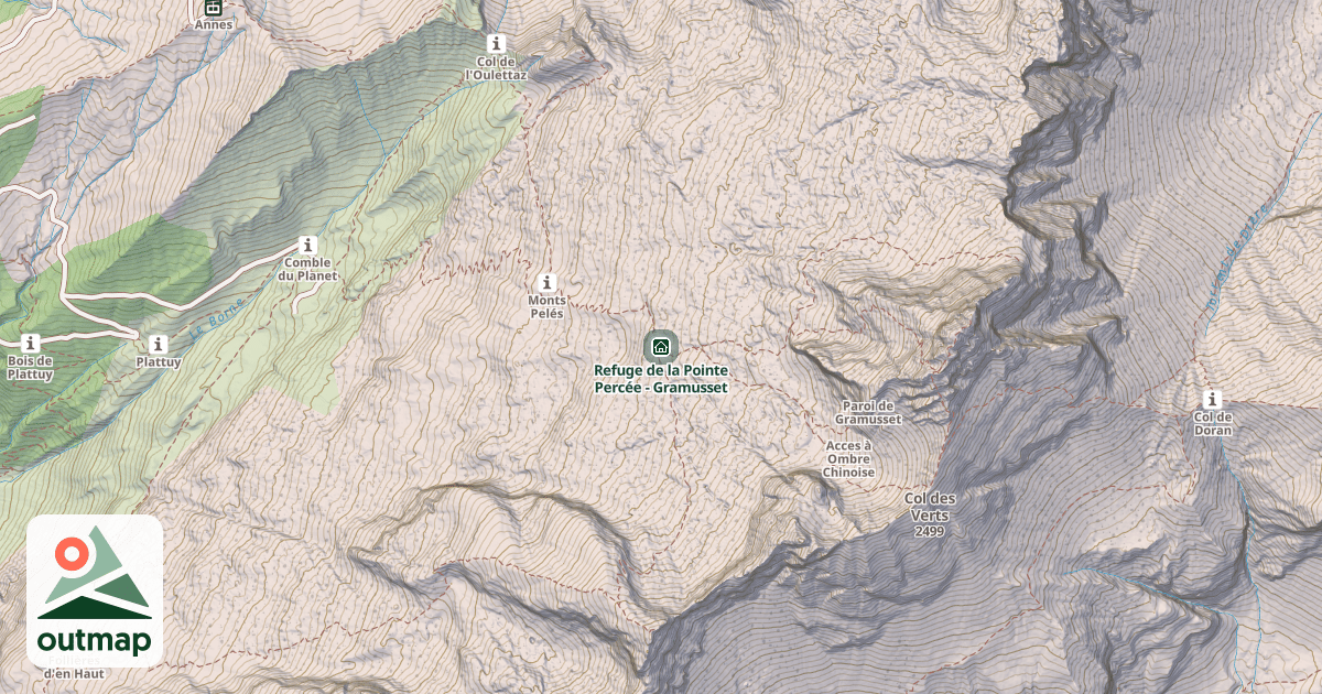 Map of Refuge de la Pointe Percée - Gramusset