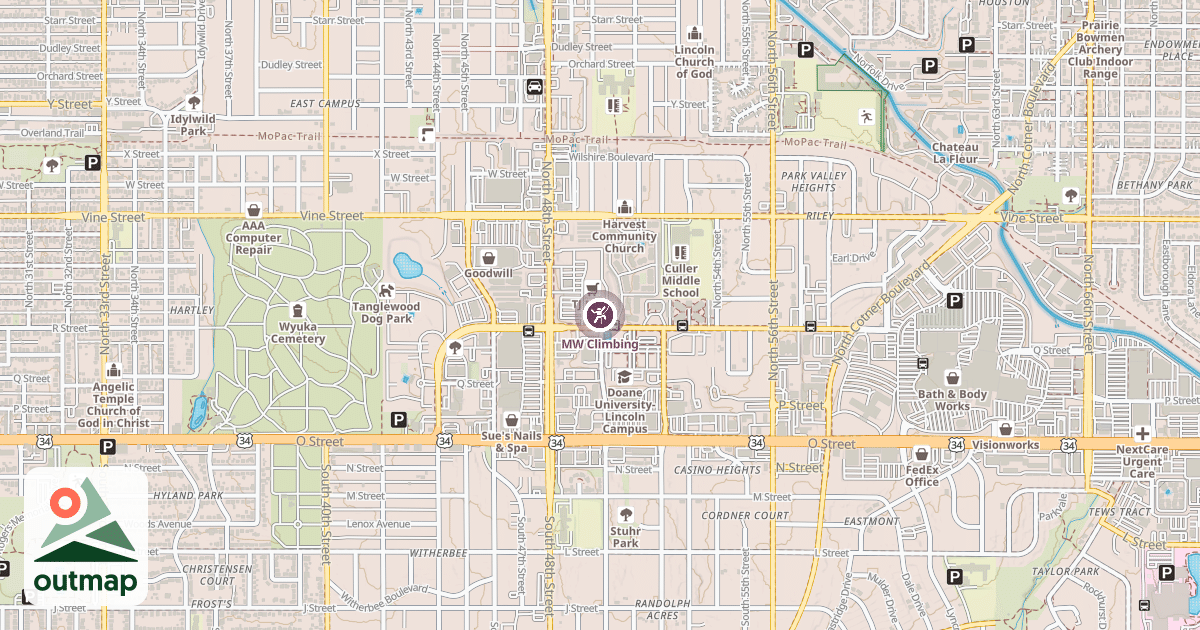 Map of MW Climbing