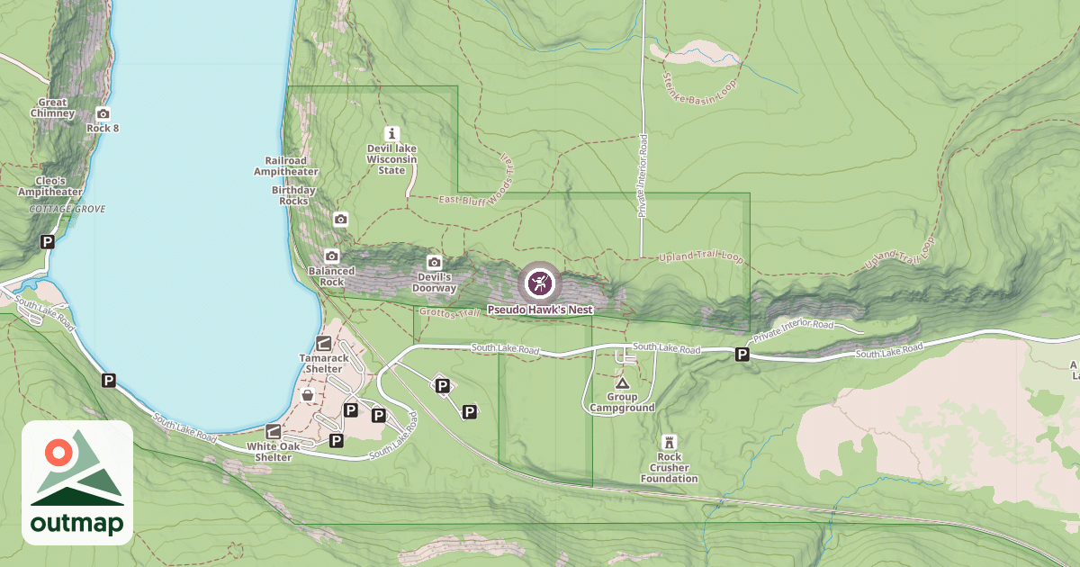 Map of Pseudo Hawk's Nest