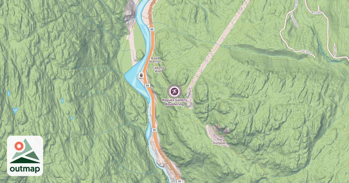 Map of Rogues Gallery Bouldering