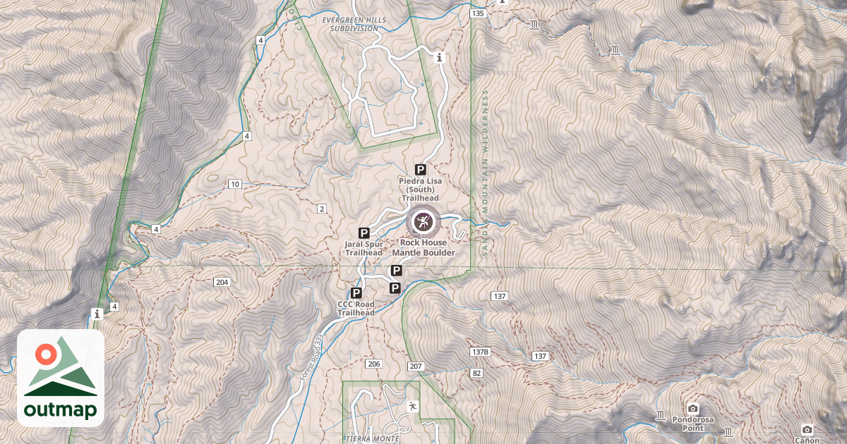Map of Rock House Mantle Boulder