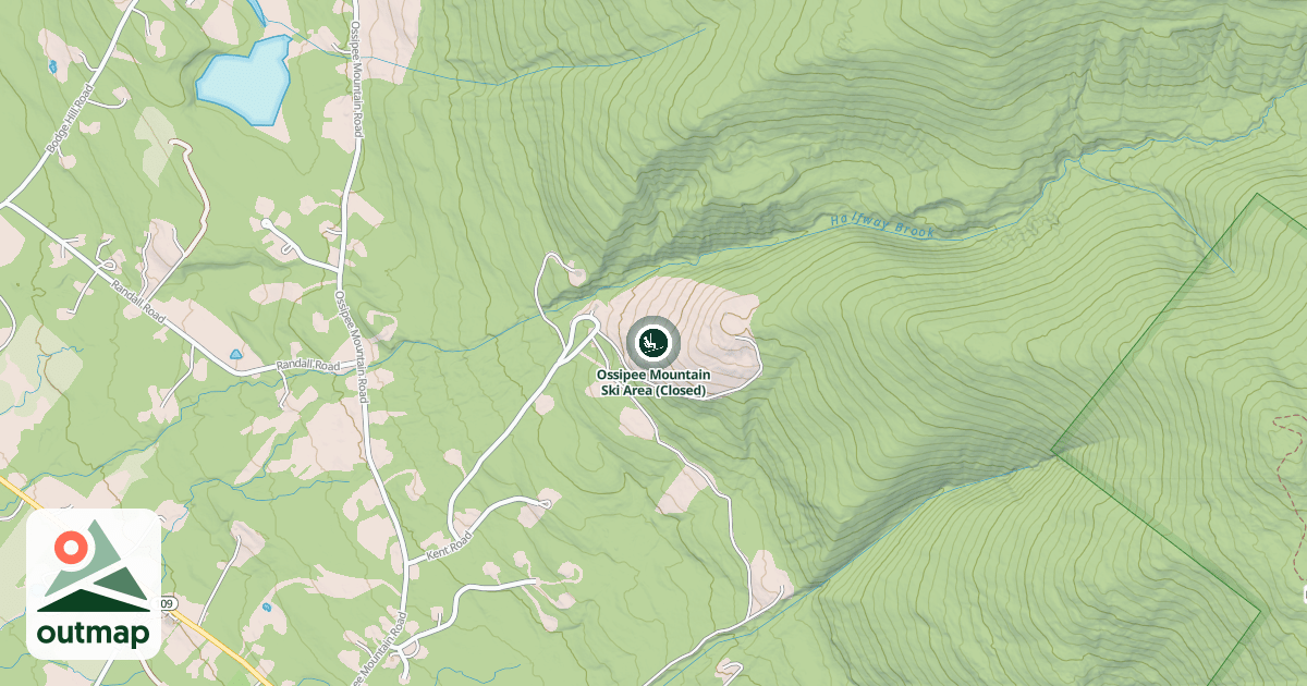 Map of Ossipee Mountain Ski Area (Closed)