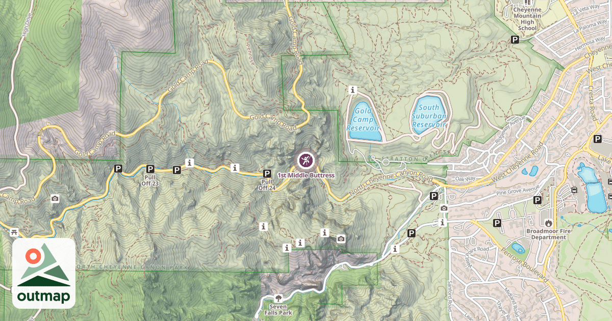 Map of 1st Middle Buttress
