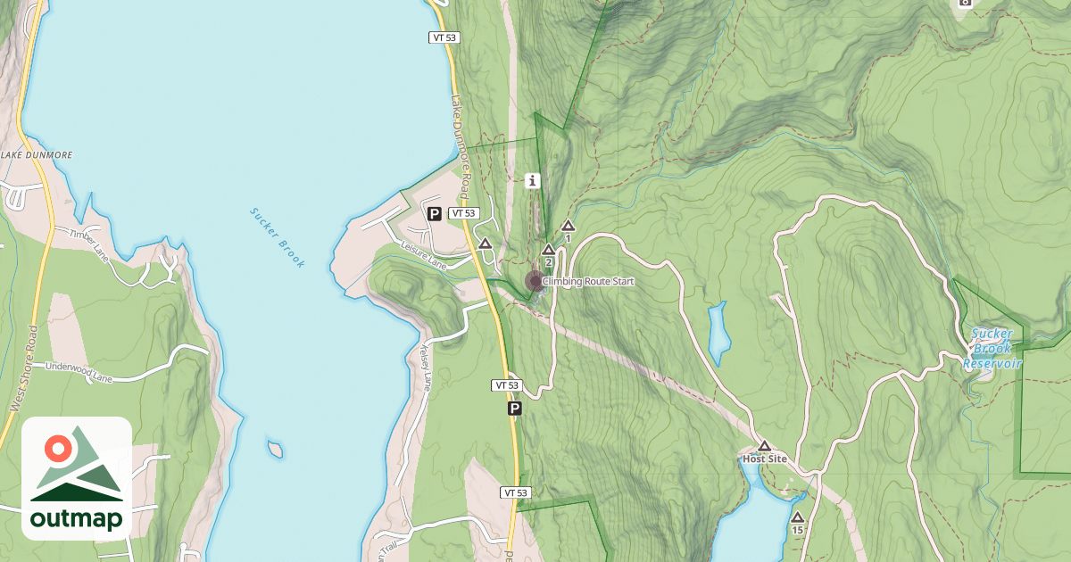 Map of Climbing Route Start