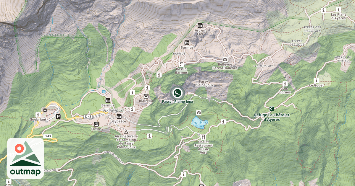 Map of Passy - Plaine Joux