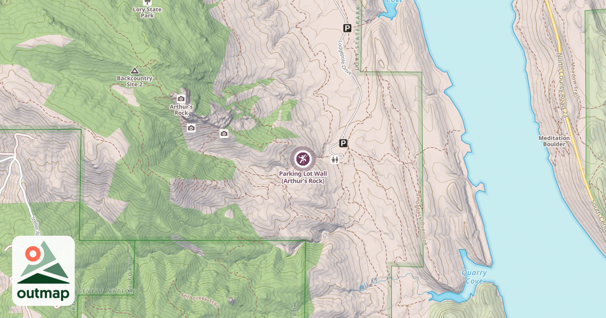 Map of Parking Lot Wall (Arthur's Rock)