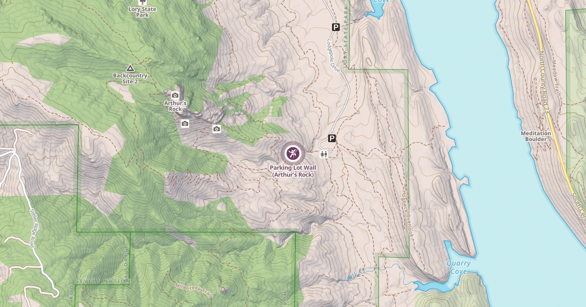 Map preview of Parking Lot Wall (Arthur's Rock)