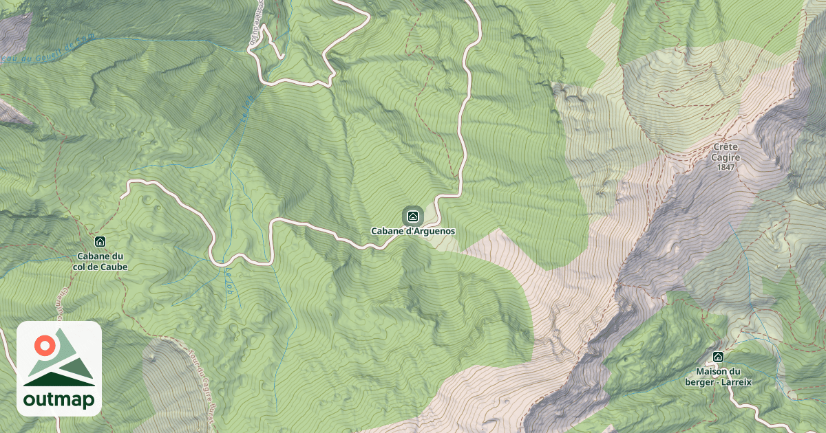 Map of Cabane d'Arguenos