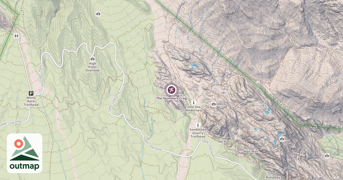 Map of The Numbers Crag