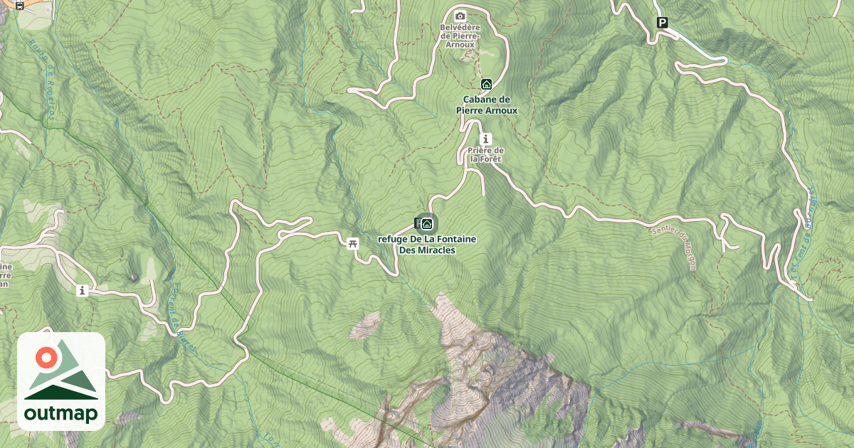 Map of refuge De La Fontaine Des Miracles