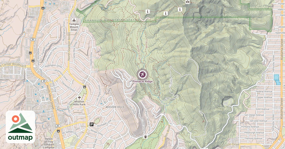 Map of Pinnacle Ridge