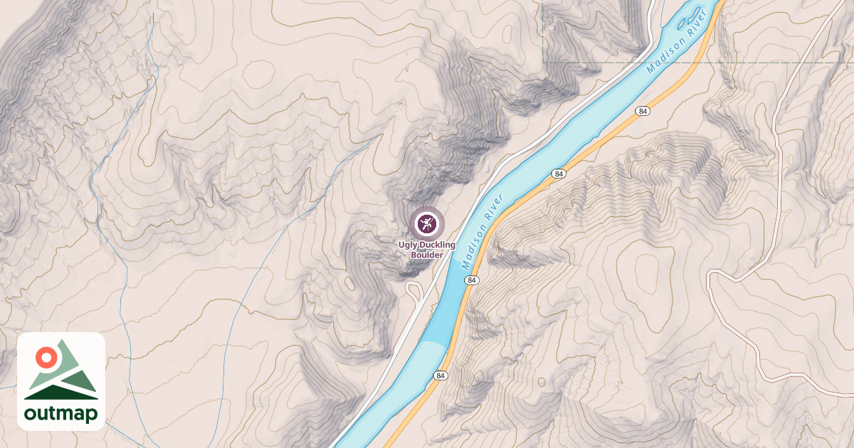 Map of Ugly Duckling Boulder