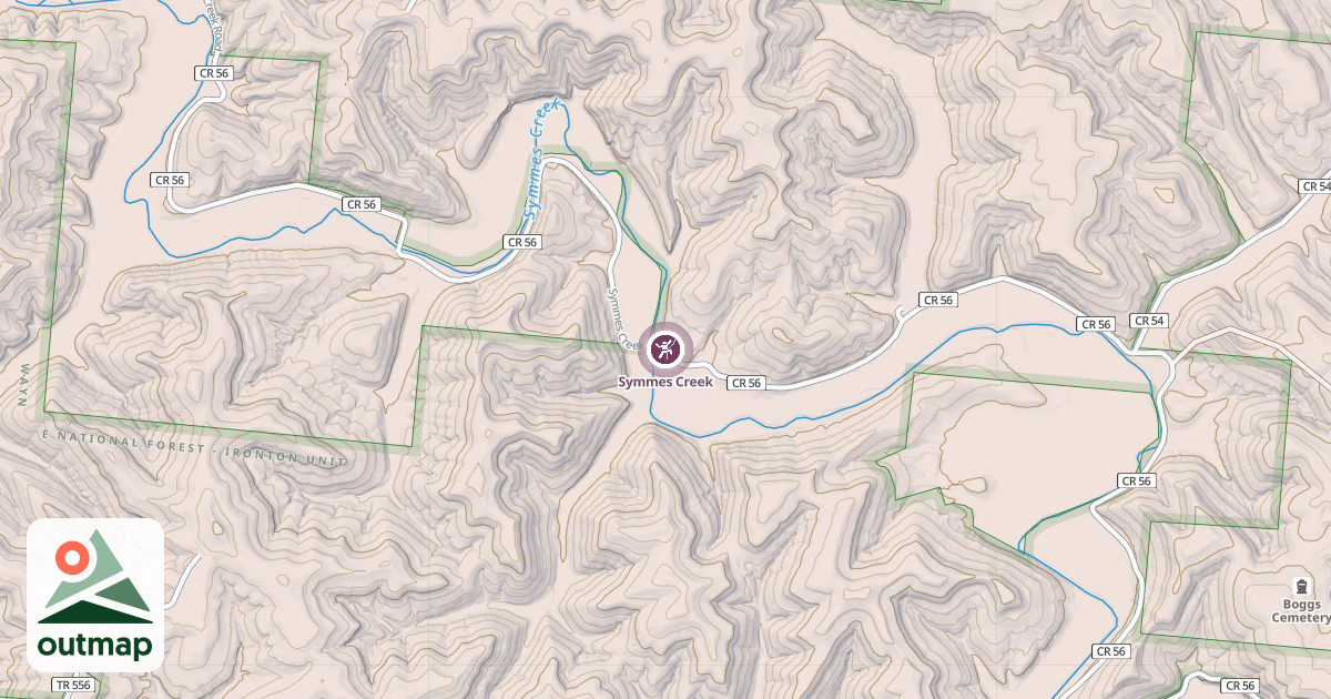 Map of Symmes Creek