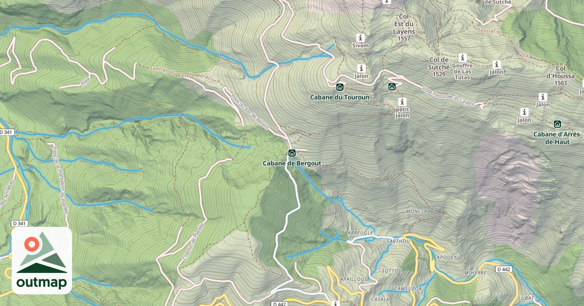 Map of Cabane de Bergout
