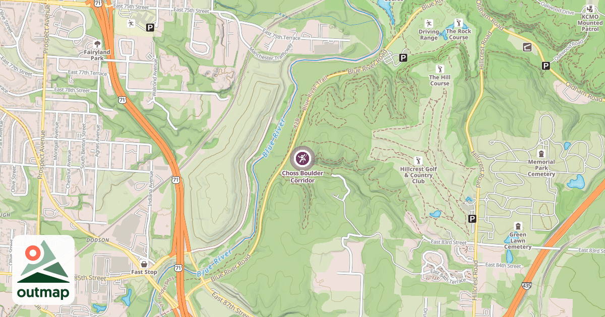 Map of Choss Boulder Corridor