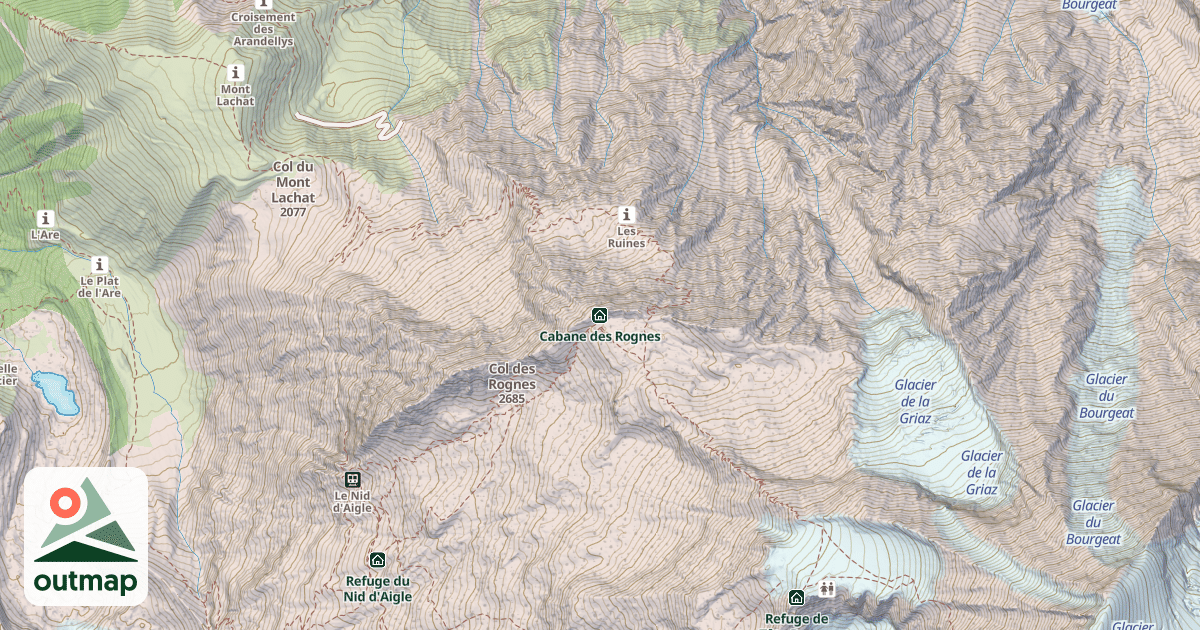 Map of Cabane des Rognes